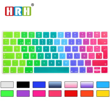 

Hot New Spanish Rainbow Keyboard Cover Silicone Skin Protector For Apple Magic Keyboard MLA22B/A EU/UK European Keyboard Layout