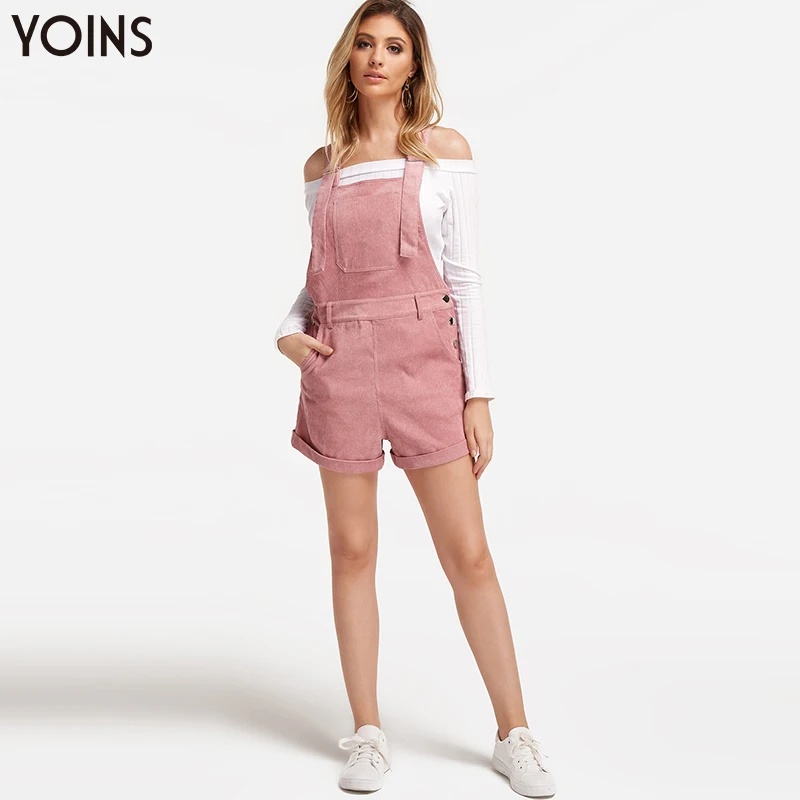 YOINS модный костюм для подвижных игр без рукавов с боковыми карманами и регулируемыми лямками на плечах для девочек; модель года; сезон лето-осень