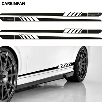

Car Waist Side Skirt Decoration Carbon fiber Stickers Decals 2Pcs For Mercedes Benz W205 W203 W204 C Class Auto Car Accessories