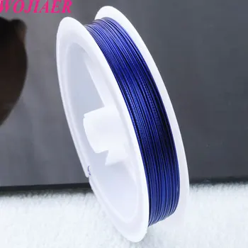 

WOJIAER 0.45mm Dark Blue Wire Cord Thread For Bracelet or Necklace Jewelry Making accessories 10PCS/Lot 45m PH3017