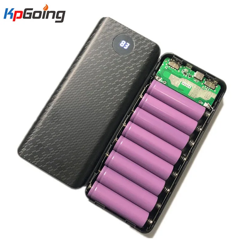 

8x18650 Digital Display Power Bank Battery Box Portable DIY Kit Mobile Battery Charger Box Mobile Phone Charger Shell for Iphone