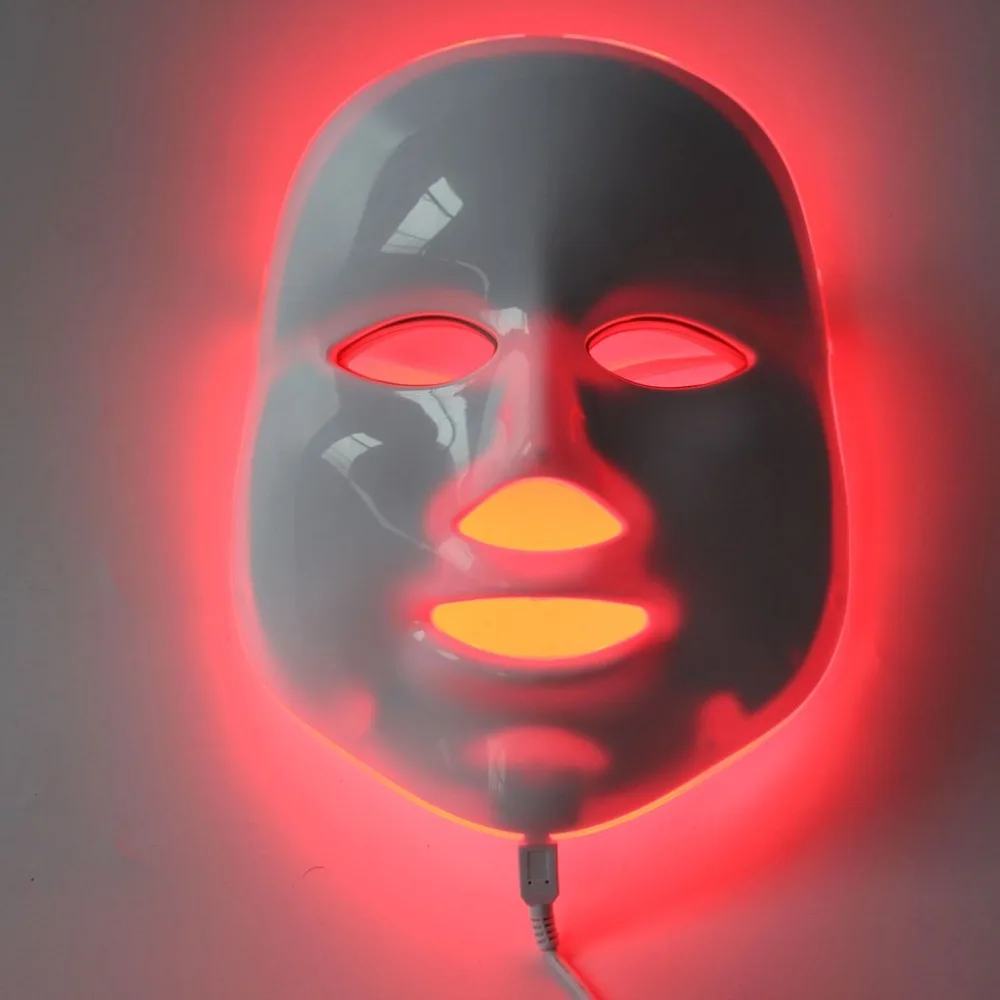 7 цветов свет светодиодный маска для лица Омоложение кожи Уход за лицом Красота анти акне терапия отбеливающий инструмент