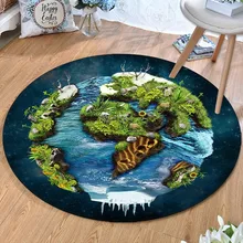 Круглый ковер для спальни и девочки, коврик для пола с изображением планеты, рождественские подарки для детской комнаты, ковер для молитвы, медведь