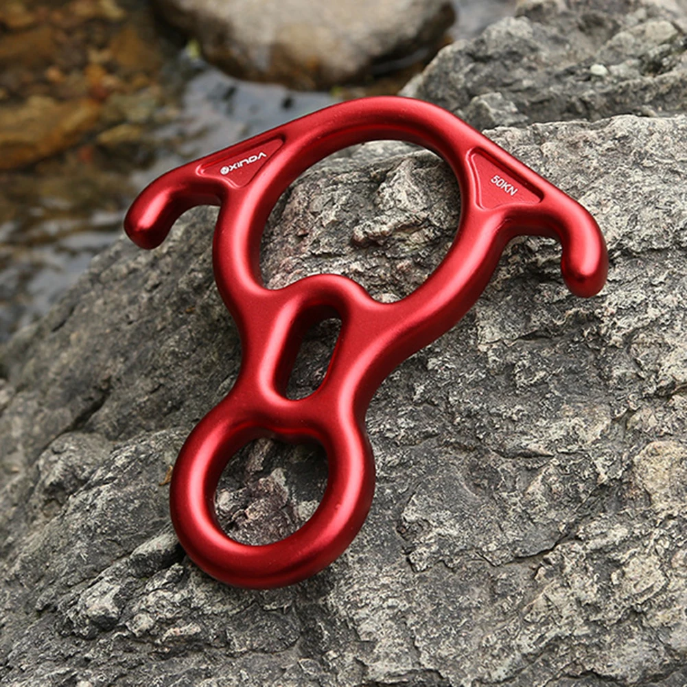 Открытый алюминиевый сплав магния скалолазание 8 слово кольцо 50KN Бык Рог обруч Abseiling устройство спуск медленное вниз спуск