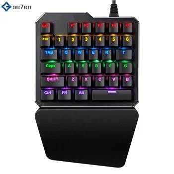 

Wired Gaming Keypad with LED Backlight 35 Keys One-handed Membrane Keyboard Portable Mini Game Controller for LOL/PUBG/CF