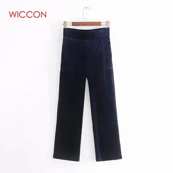 

FashionAutumn Winter Corduroy Wide Leg Pants OL Elegant Office Trousers Casual High Waist Solid Women Pants Vintage Female Pants