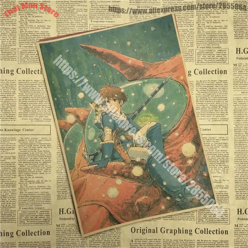 Комикс Nausicaa долина ветра ретро-постер к фильму крафт-бумага декоративная живопись