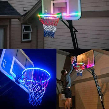 

Hot Basketball Rim LED Solar Light Playing At Night Light Boys Bedroom Home Decor MVI-ing