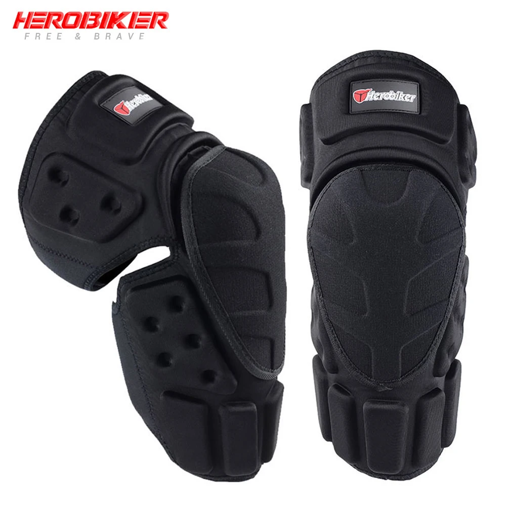 

HEROBIKER Motorcycle Knee Pads Motocross Knee Protector Guard Moto Knee Protector Protective Gear Motorbike Ridng Knee Black