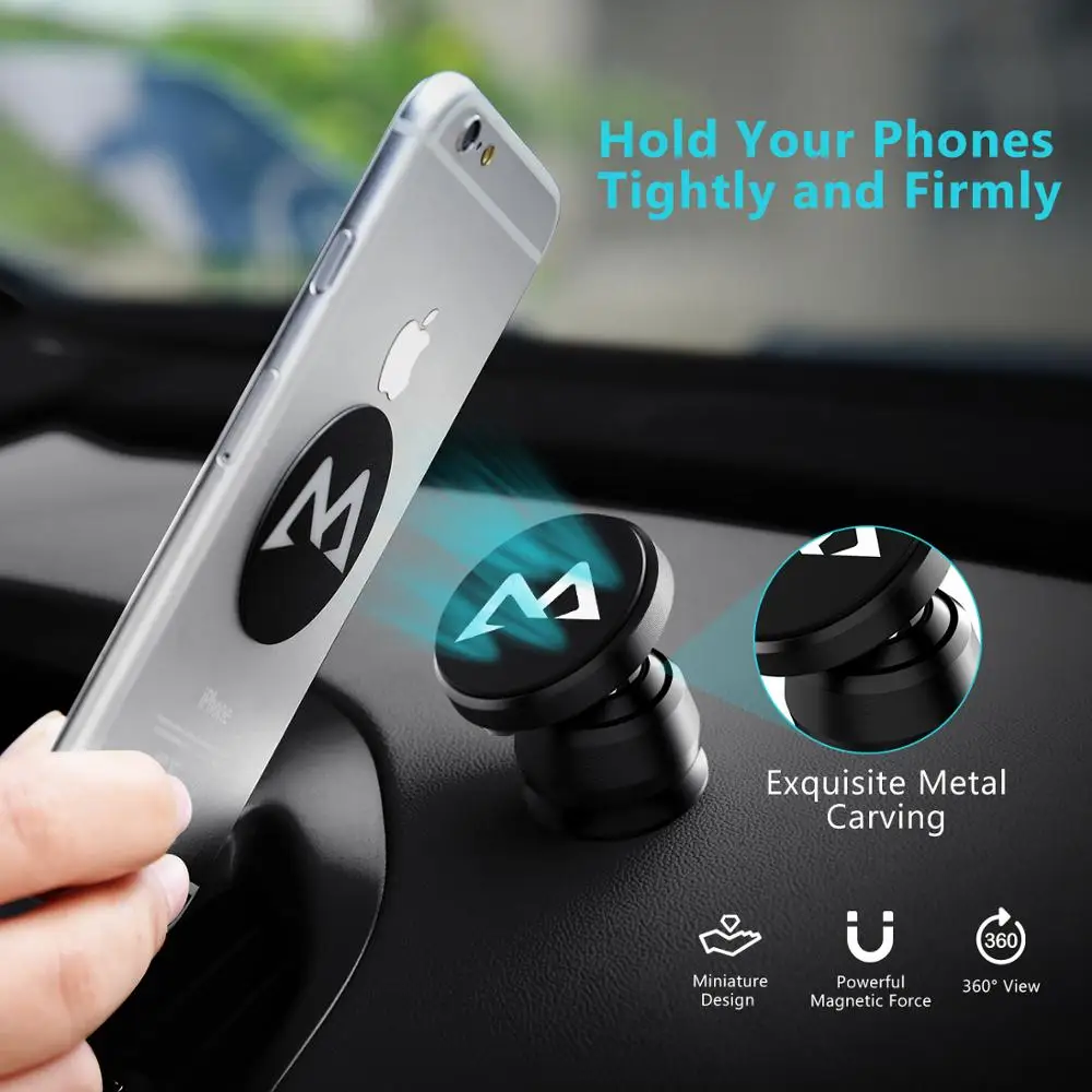 Mpow Универсальный магнитный автомобильный держатель, вращение на 360 градусов, подставка для мобильного телефона для iPhone X/8 Plus/8 samsung Galaxy huawei