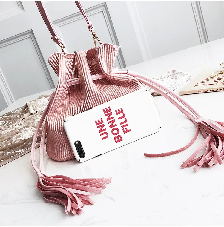 Модная Индивидуальная сумка плиссированная сумка на шнурке диагональная упаковка