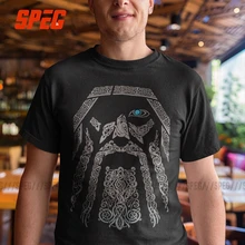 Спиг футболка Викинги Один мужские хлопковые футболки с коротким рукавом топы отец подарок О-образный вырез Ретро взрослая футболка с круглым вырезом размера плюс 5XL 6XL