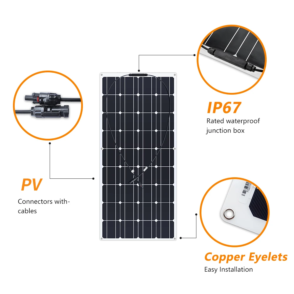 Módulo do Painel Carregador de Bateria Flexível para 12v Xinpuguang Solar 360w 480w 600w 720w Kit ou 24v 18v 120w 240w - Image 5