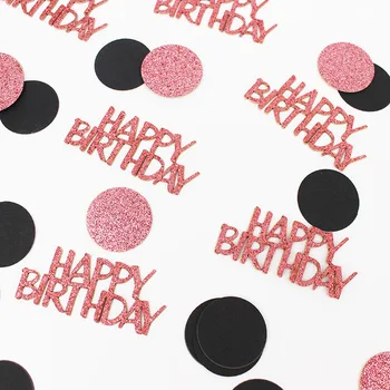 

100pcs RoseGold Happy Birthday Confetti Decoration Adult Birthday Party Sweet 16th Table Decor Confetti DIY Sequins Accessories