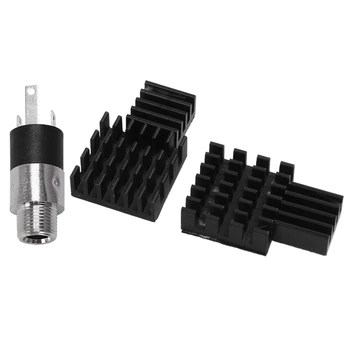 

10Pcs Pj-392 3-Pin 3.5Mm Stereo Headphone o Video Jack Socket Plug with Nut & 10Pcs Black Aluminum Heatsink Cooler Cooling K