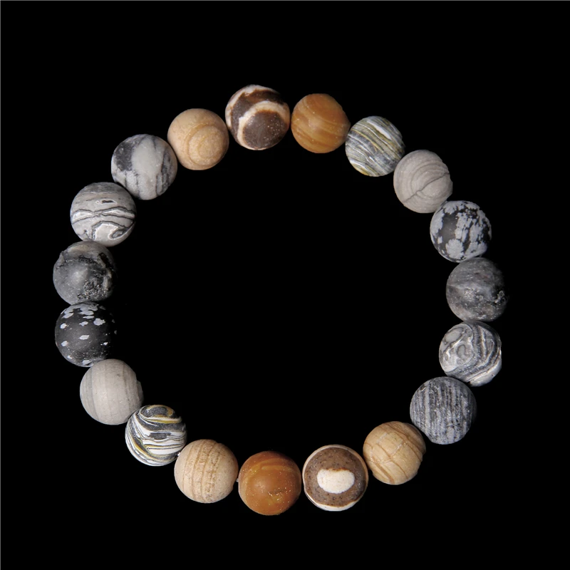 Pulsera con sistema Solar universal para hombre y mujer, pulsera con piedra Natural, planetas, Yoga, Chakra, amigos, joyería energética, 10MM|Pulseras de hilo| - AliExpress