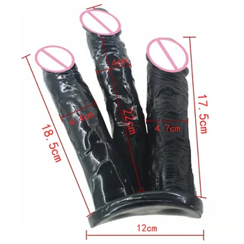 ROUGH BEAST Double Dildos Penetration Vagina and Anus Soft Skin Huge Anal Penis Sex Toys for Women Masturbation,Suction cup 3