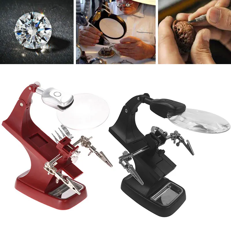 Ремонтный инструмент паяльник подставка паяльник инструмент настольная лампа на зажиме сварочная лупа Настольная Лупа увеличительные очки