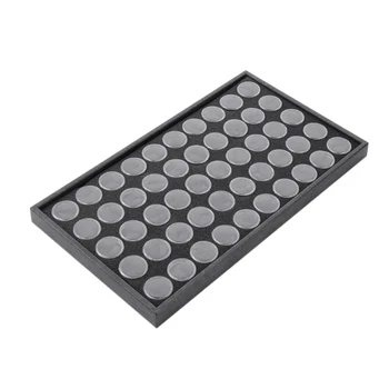 

50 Empty Space Nail Art Powder Gems Rhinestone Storage Jewelry Container Case Box Plate Plastic Manicure Tool