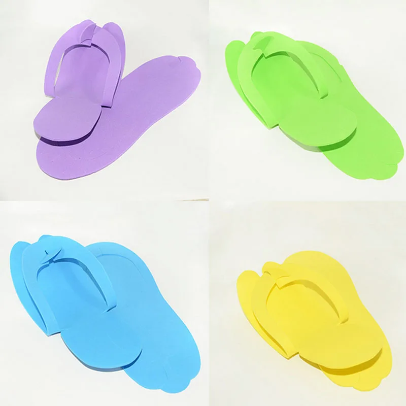 

Disposable Pedicure Slippers EVA Foam Flip Flop Spa Salon 12 Pairs Assorted Colors