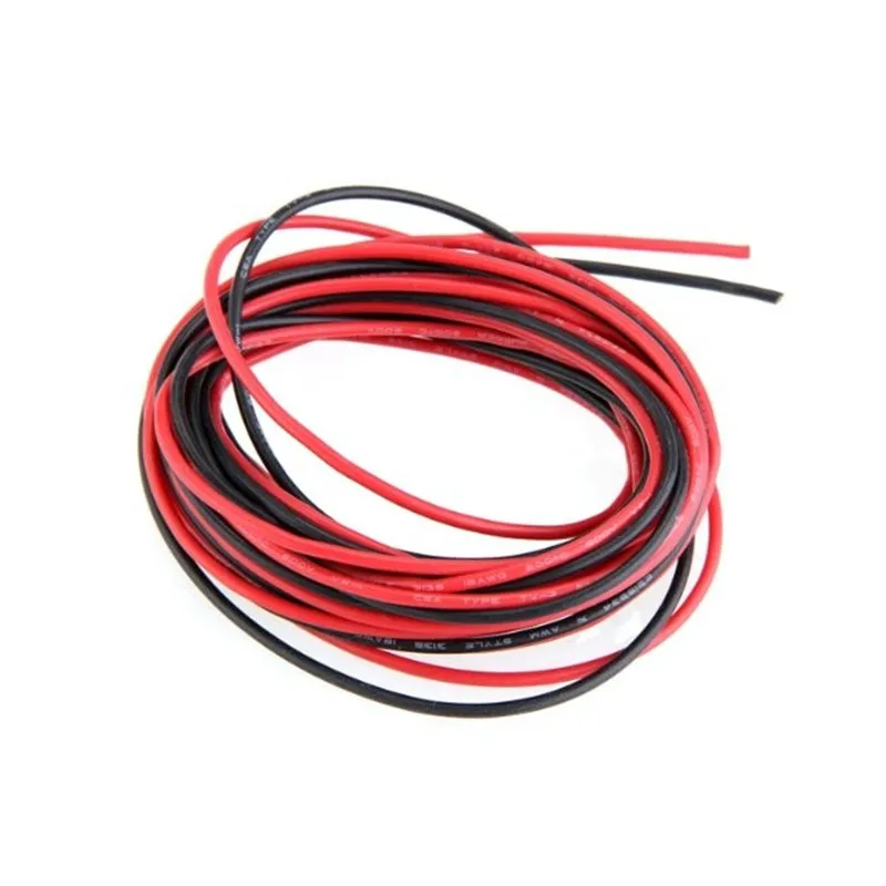 Лидер продаж гибкий силиконовый резиновый провод 2x3 м 1618 20 22 24 26 28 30 AWG красный и