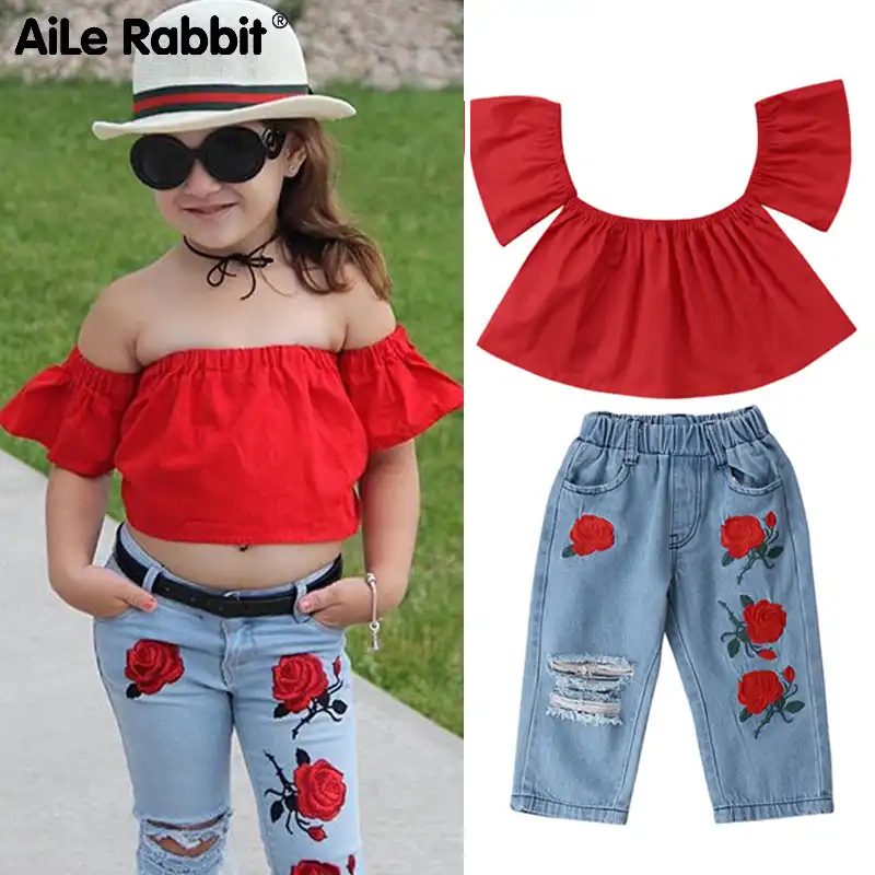 Little girl crop top outfit Clearance