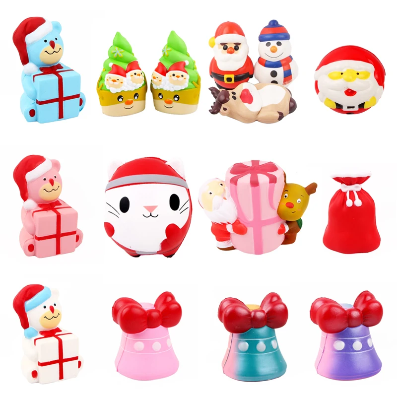

Kawaii Colorful Christmas Squishy Doll Soft Slow Rising Stress Relief Squeeze Toys for Baby Funny Kids Xmas Gift Children Toy