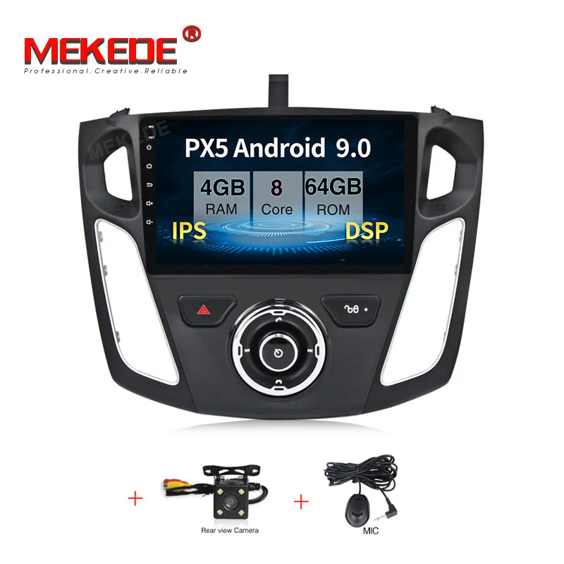 64G DVD CAMERA MEKEDE PX30 2+ 16G Android 9,0 автомобильный DVD плеер с gps-навигатором для Ford Focus 2012- Зеркало Ссылка Bluetooth большой экран автомобиля радио - Цвет: 64G DVD CAMERA