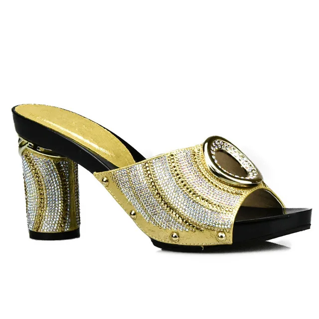Gold shoes only Последние зеленый цвет итальянская женская обувь и сумочка в комплекте декорированная Стразы в африканском стиле Для женщин итальянские туфли в комплекте Свадебный комплект с сумочкой - Цвет: Gold shoes only
