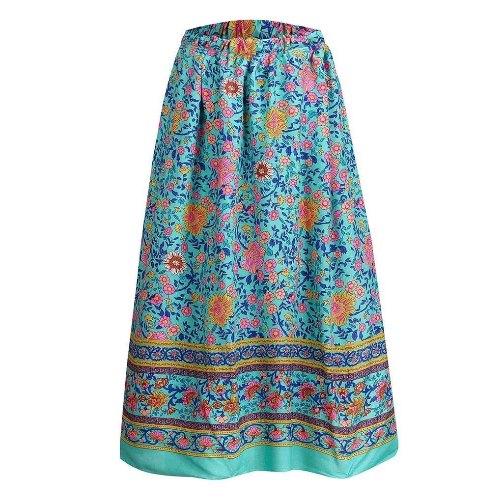 JAYCOSIN женская одежда Boho Сексуальная плиссированная юбка с высокой талией для женщин s модная эластичная юбка миди с цветочным принтом осень зима 1202