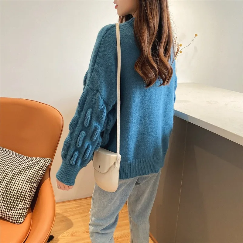 Neploe, свободный, необычный стиль, твист, вязаный, Pull Femme Hiver, толстый, круглый вырез, длинный рукав, теплый пуловер, свитер, Осень-зима, Sueter