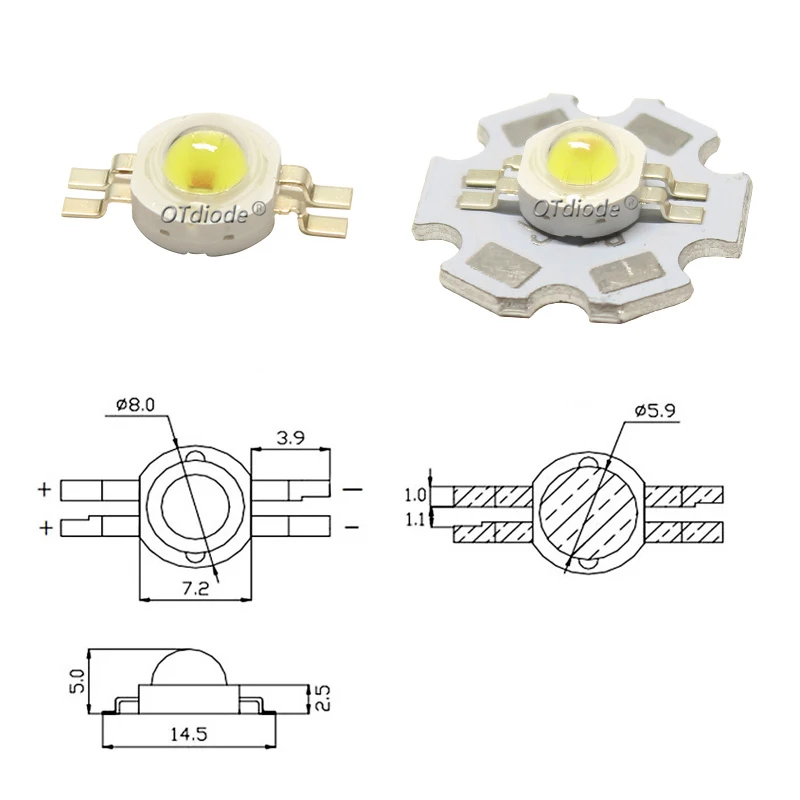 lâmpada do carro, lanterna, 2x3W, 10Pcs