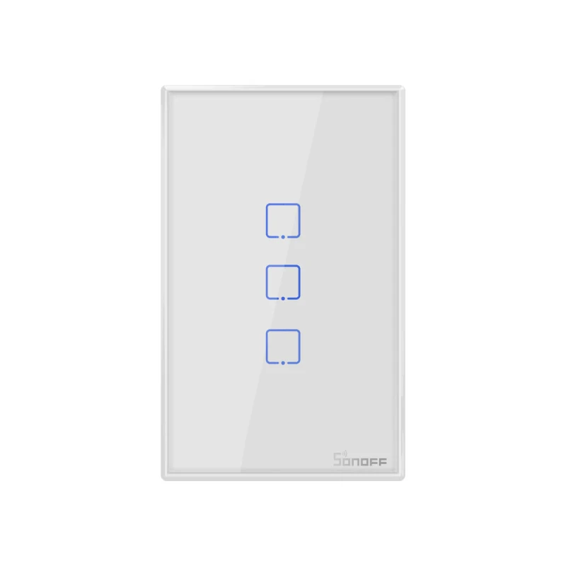 Интеллектуальный выключатель света Sonoff T1/2 SmartWifi настенный сенсорный светильник сенсорный выключатель 1/2/3 Gang Touch/WiFi/приложение пульт Умный домашний контроллер работы с Alexa Google Home - Комплект: T2  US 3C