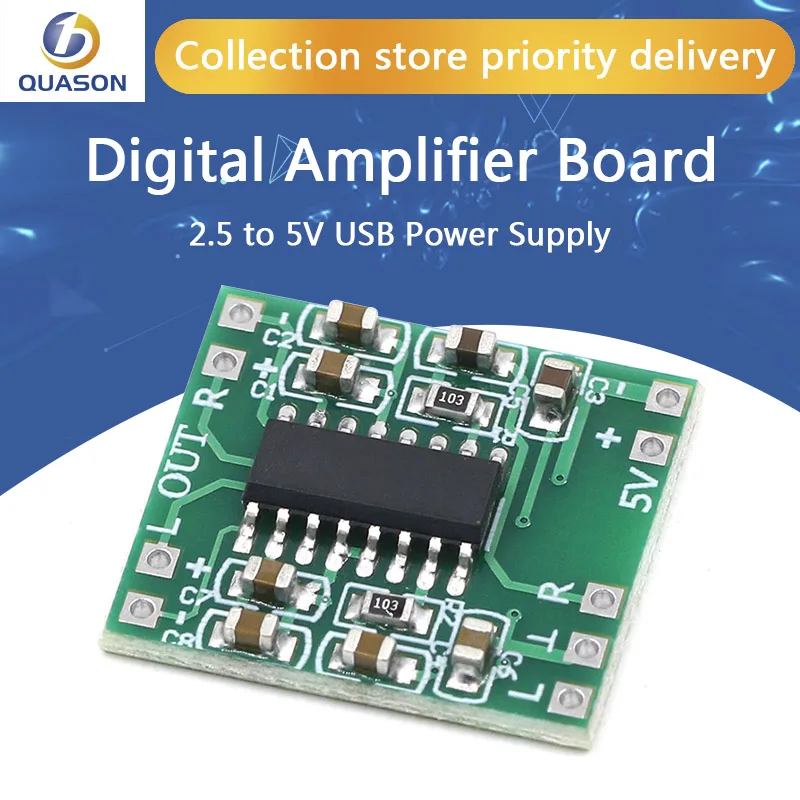 5PCS PAM8403 Super mini digital amplifier board 2 * 3W Class D efficient 2.5 to 5V USB power supply | Электронные компоненты и