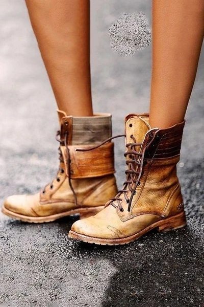 Ковбойские женские ботинки на шнуровке; Зимние Модные женские ботинки в байкерском стиле; готические ботинки на низком каблуке в стиле панк; женская обувь; большие размеры