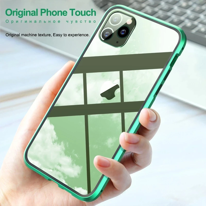 iphone xr case with card holder Luxury Phone Case For IPhone X XR XS 6 6S 7 8 11 12 13 Plus Mini SE Pro MAX 2020 360 Double Glass Shell Magnetic Adsorption Case cheap iphone xr cases
