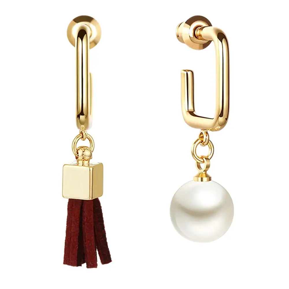 

Attractive Asymmetrical Tassel Earrings Irregular Imitation Pearl Stud Earrings for Women 2019 Latest Korean Style Jewelry ED044