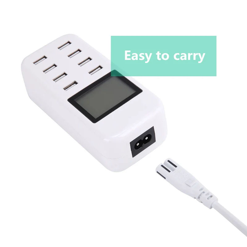 Смарт USB зарядное устройство светодиодный дисплей 8 Порт 40 Вт Быстрая зарядка для iPhone iPad samsung huawei Xiaomi Мобильный телефон планшеты