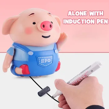 

Educational Pen Inductive Toy Pig Christmas Toy Follow Any Drawn Line Pen Inductive Cute Pig M09
