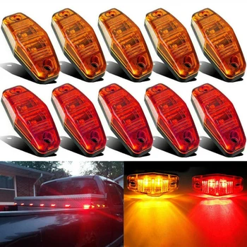 

New Arrival High Quality 10pcs Red/Amber 2.5" LED Fender Clearance Side Marker Tail Lights Truck RV Trailer