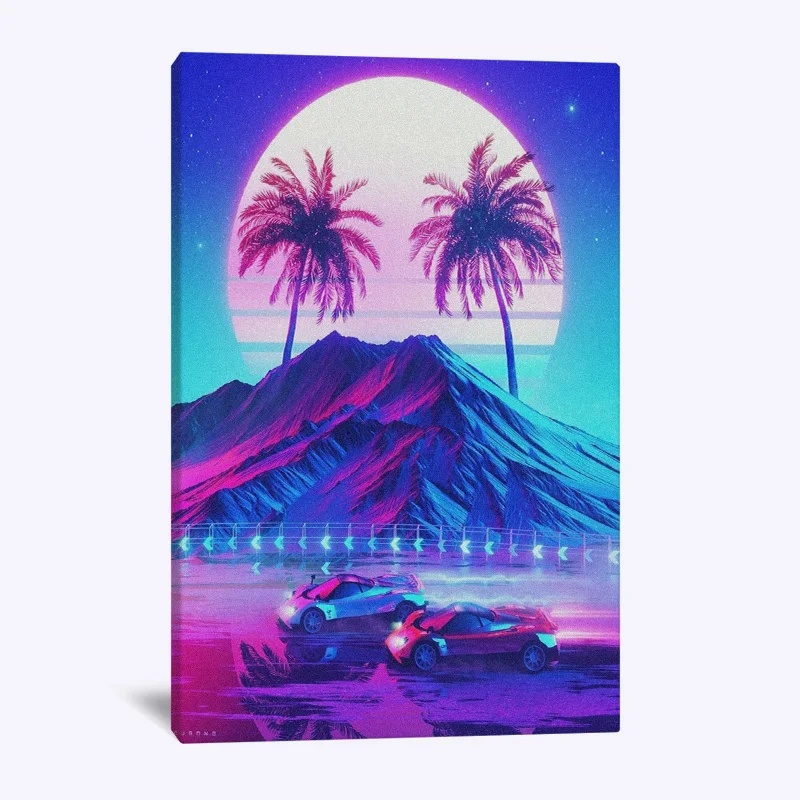 Synthwave Ретро электро плакат, настенный Арт холст для гостиной, дома, спальни, кабинета, комнаты в общежитии, художественные украшения, принты