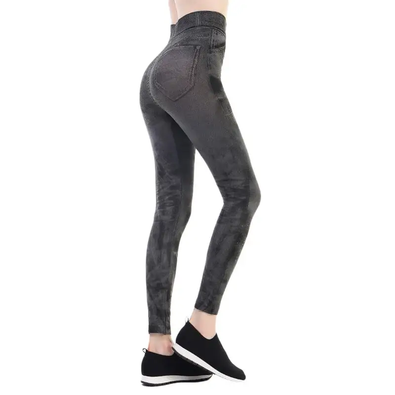 Women New Fashion Classic Stretchy Slim Leggings Sexy Imitation Jean Skinny Jeggings Skinny Pants Big Size Bottoms Hot Sale 2021 yoga leggings