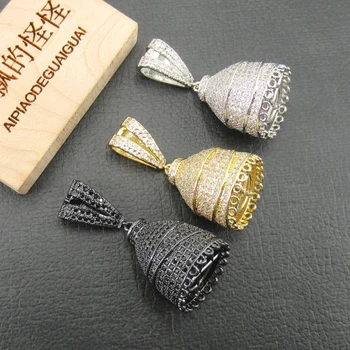 

APDGG 18x38mm Dangle Gold plated cubic zircon CZ Micro Pave Connector Tassel Pendant necklace Bracelet Jewelry DIY