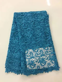 

Blue Latest African Laces Fabrics Embroidered African Guipure French Lace Fabric 2018 African French Net Lace Fabric R12373