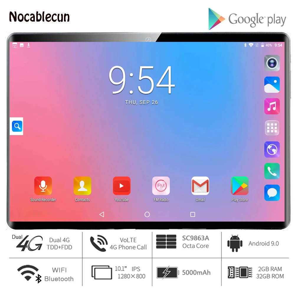 Hot New Ultra Slim 10 inch Tablet PC Octa Core 2GB RAM 32GB ROM 2.5D Tempered Glass 5.0M Camera Android 9.0 10.1 WiFi | Компьютеры и