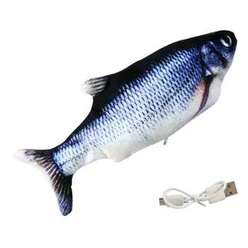 

Electric Cat Toys Plush Interactive Electronic Bite Resistant Chew Molar Moving Dancing Fish Toy Kitten Grinding Claw