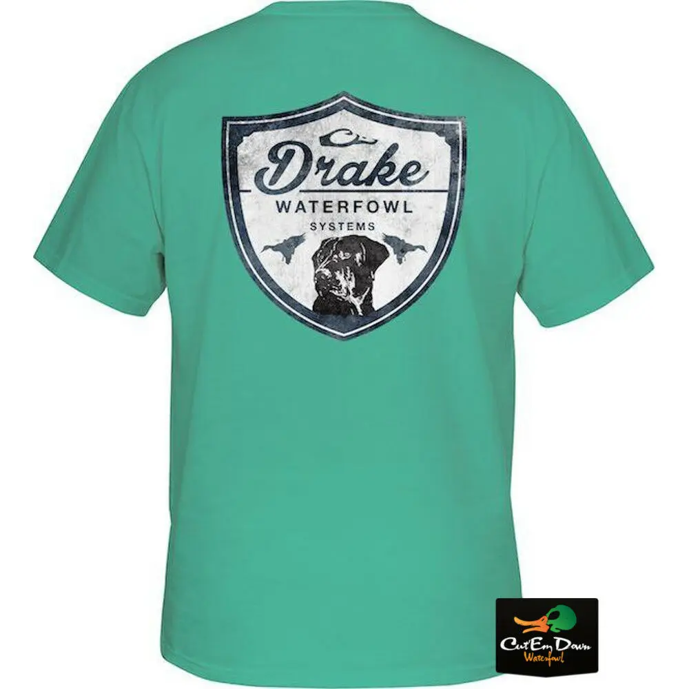 

DRAKE WATERFOWL LAB SHIELD LOGO SHORT SLEEVE T-SHIRT SEAFOAM 2XL Fashion