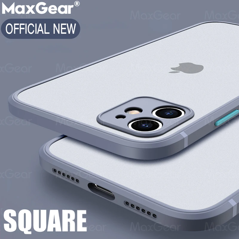 Гибридный чехол для телефона с квадратной рамкой iPhone 11 Pro Max XS XR X 7 8 Plus SE 2020 SE2