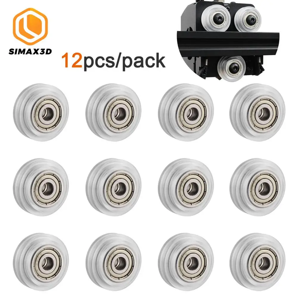 

12/24pcs 3D Printer Clear Polycarbonate Wheel Plastic Pulley Linear Bearing for Creality CR-10/10S, S4/S5 Ender 3 Pro 3D Printer