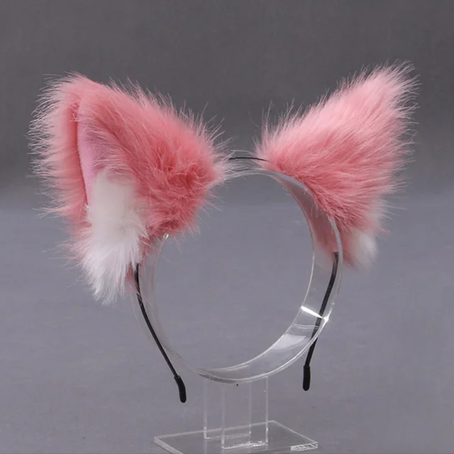 Cosplay Cute Cat Fox Fur Ear Hair Hoops Anime Lolita Hairband Fur Headbands Clip Women Girl Hair Accessories Ear Hair Band 6